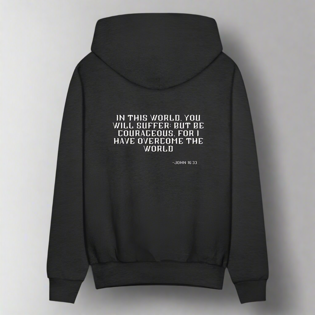 'Be Courageous' Charcoal Gray Hoodie Survive Collection - charcoal grey