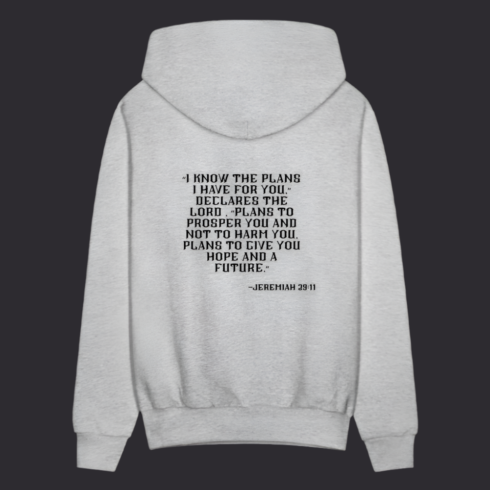 'I know the plans' Classic Gray Hoodie Thrive Collection - heather gray