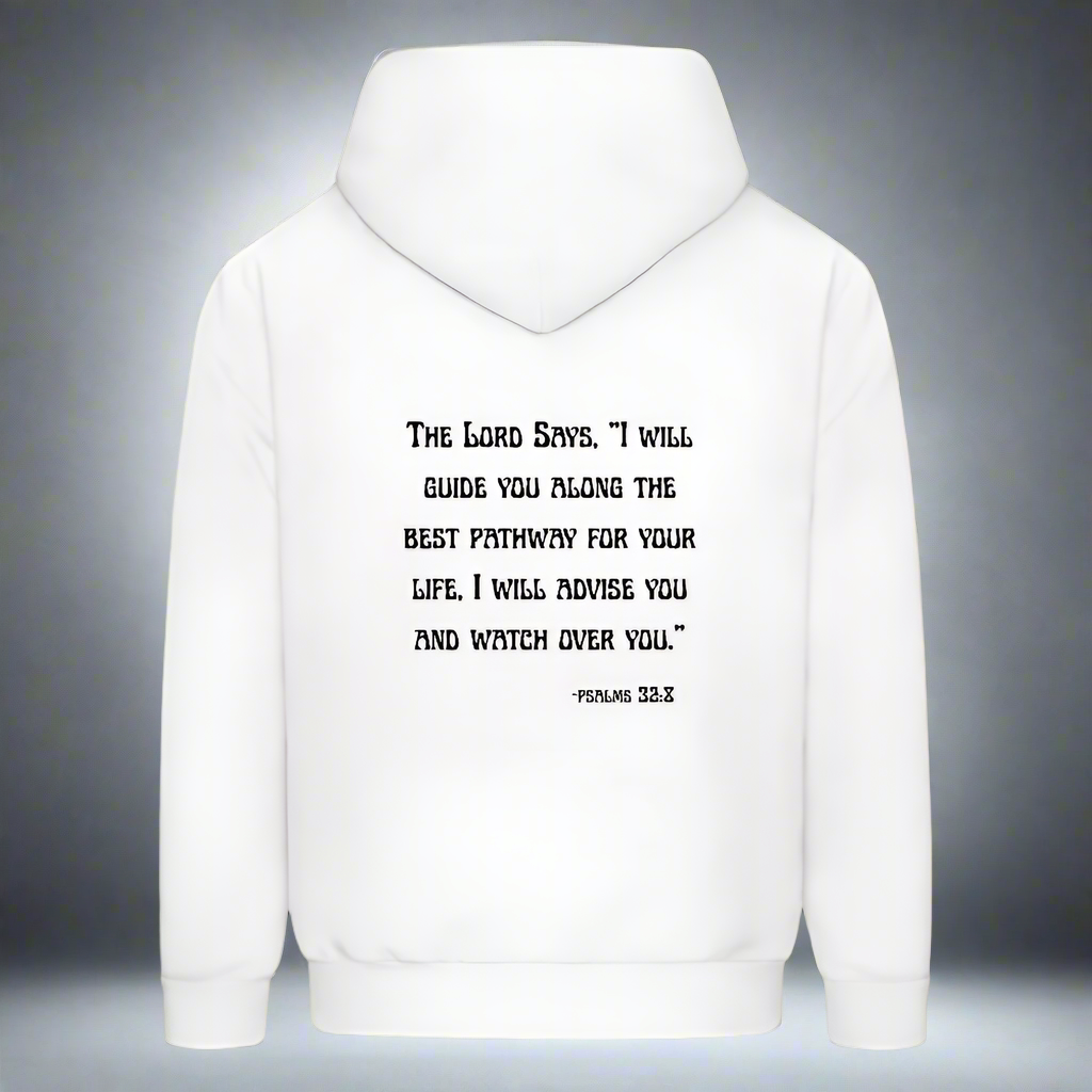 'I will guide you' Classic White Hoodie Thrive Collection - white