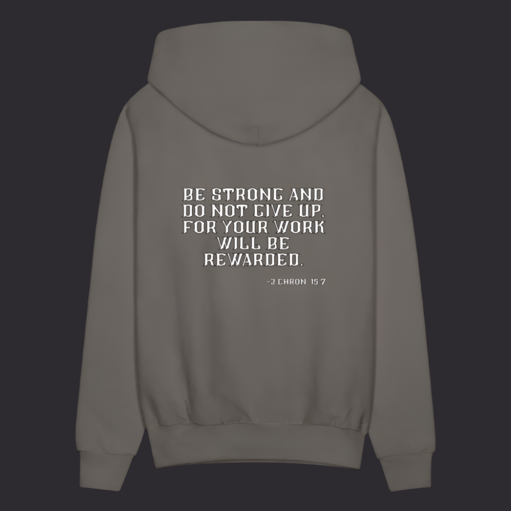 'Be Strong' Asphalt Gray Hoodie Survive Collection - asphalt gray