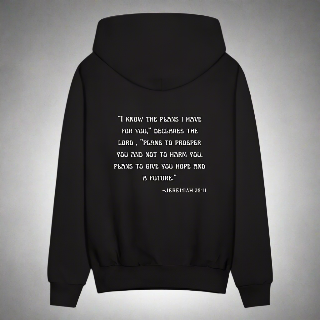 'I know the plans' Classic Black Hoodie Thrive Collection - black