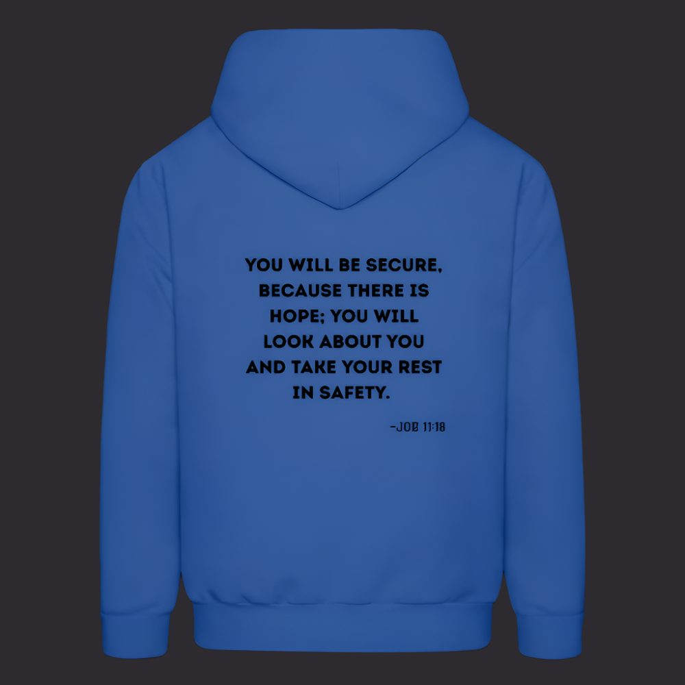 'You will be secure' Royal Blue Hoodie Strive Collection - royal blue