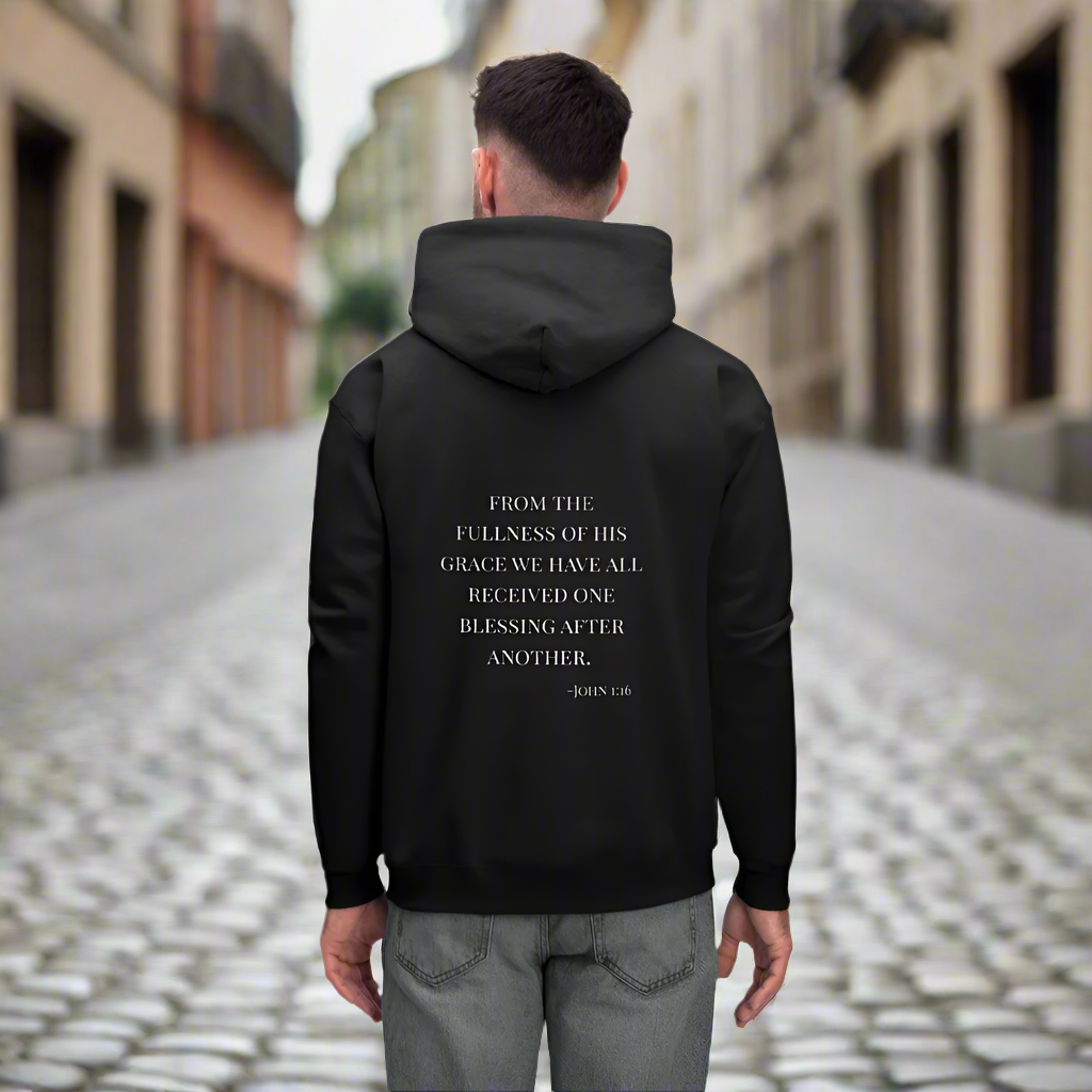'Fullness of his Grace' Classic Black Hoodie Thrive Collection - black