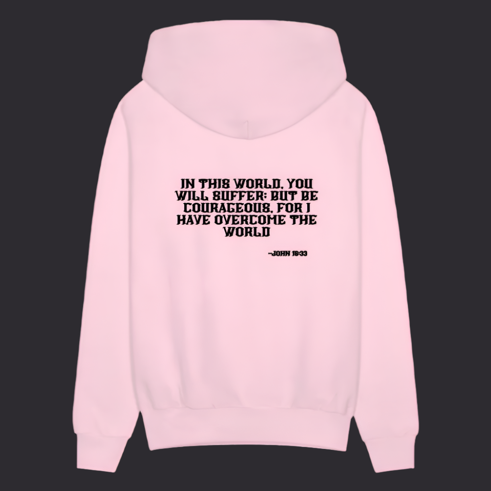 'Be Courageous' Pink Hoodie Survive Collection - pale pink