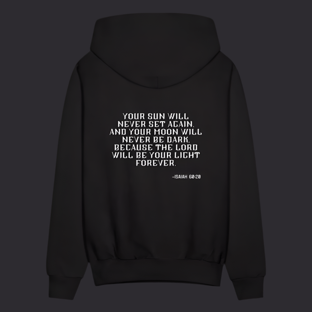 'Your sun will never set' Classic Black Hoodie Thrive Collection - black