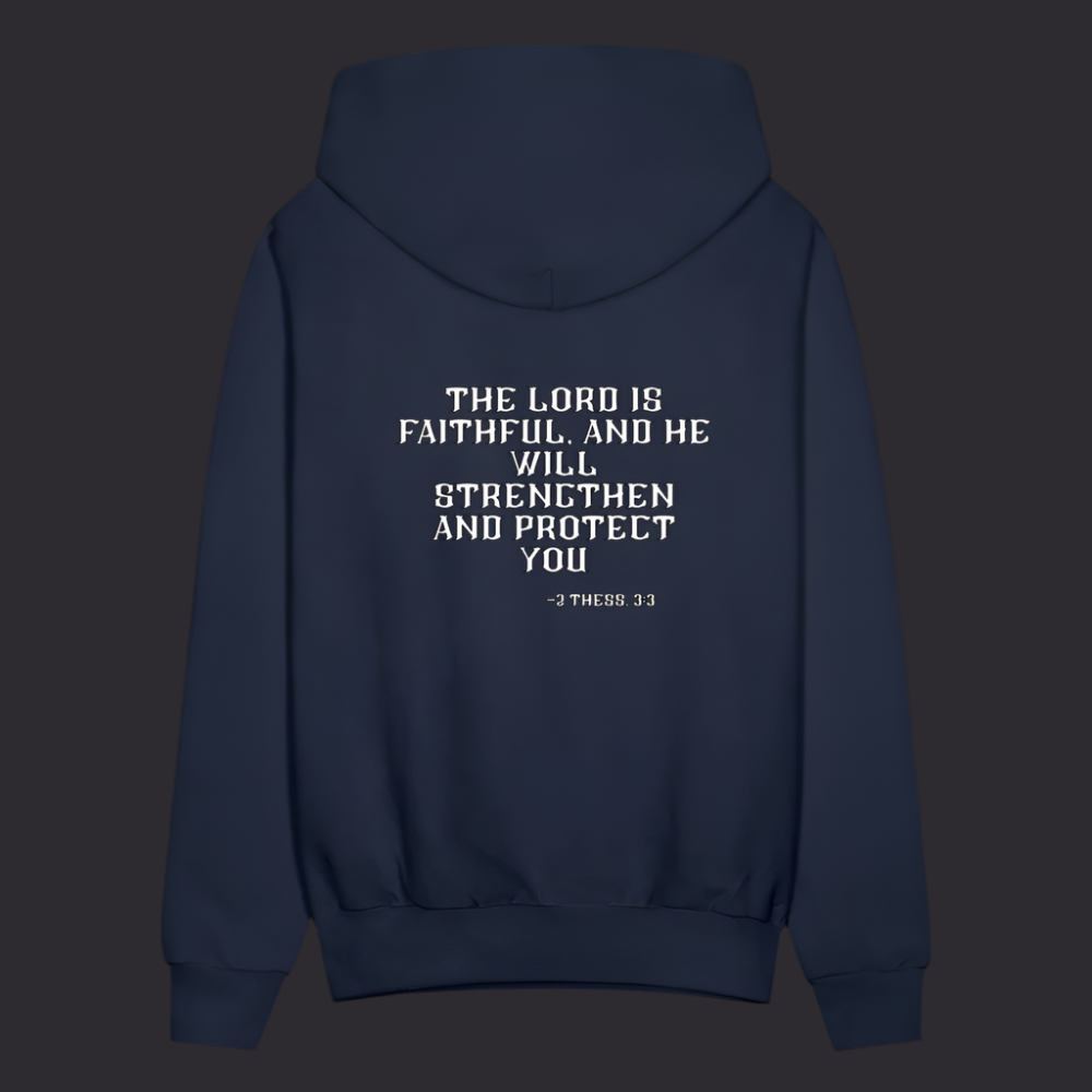'The Lord Is Faithful' Navy Blue Hoodie Survive Collection - navy