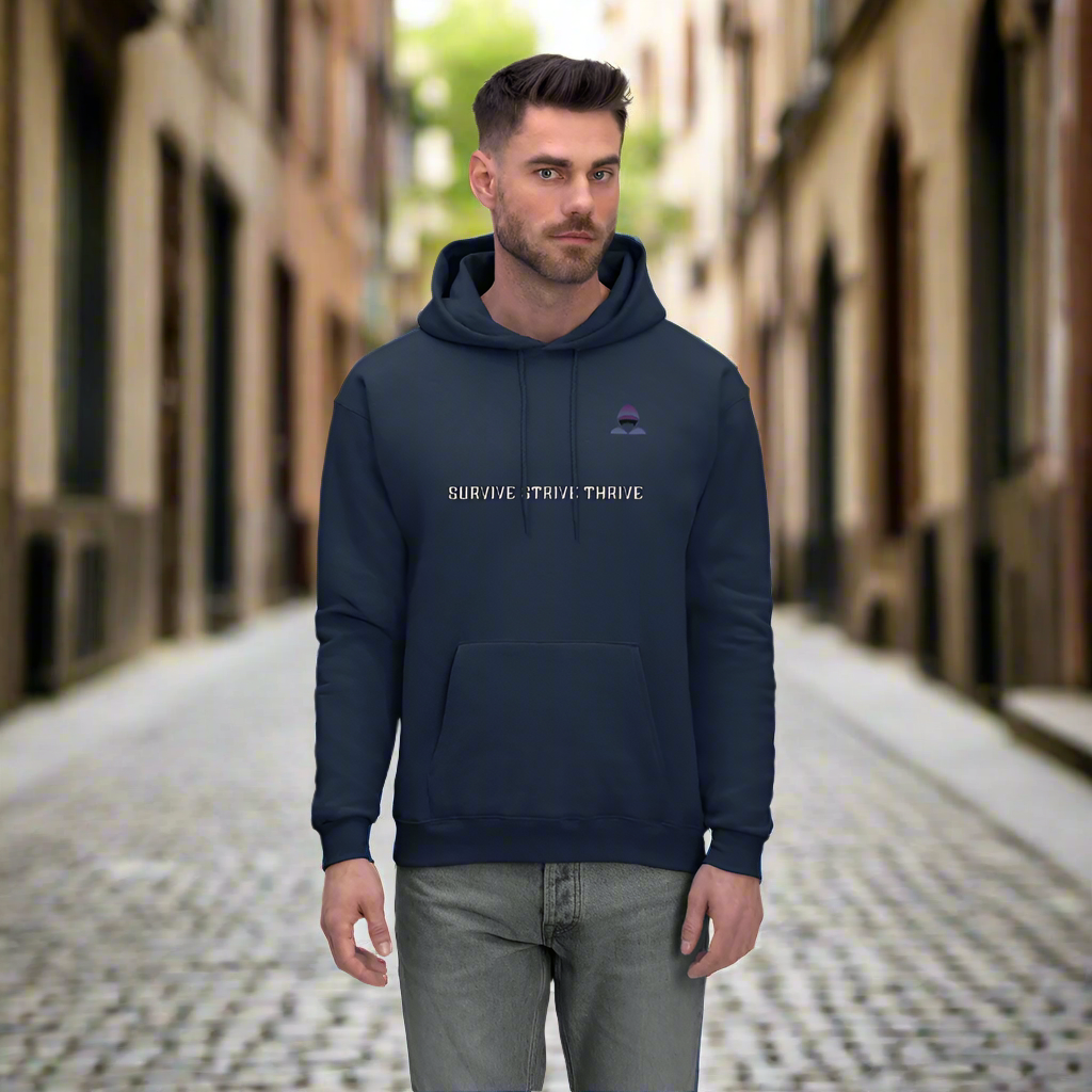 Navy Boyz N The Hoodies Motto Navy Blue Hoodie Classic Design - navy