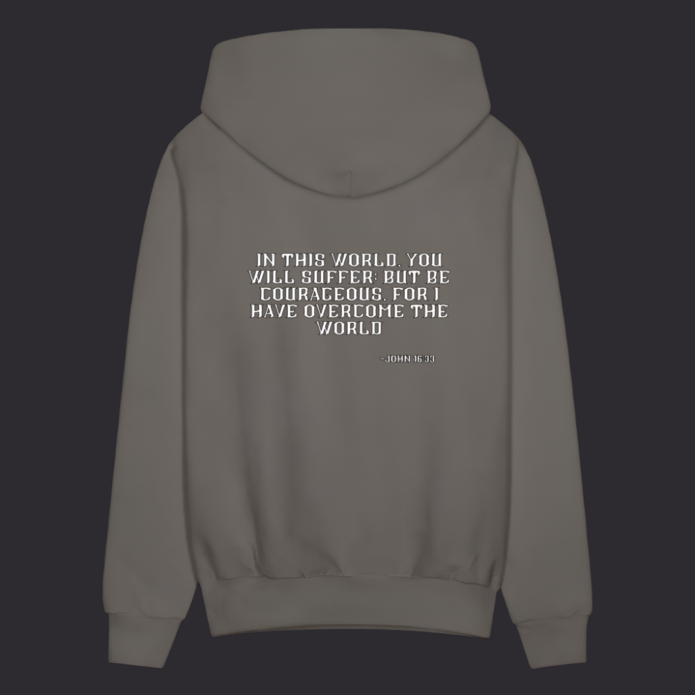 'Be Courageous' Asphalt Gray Hoodie Survive Collection - asphalt gray