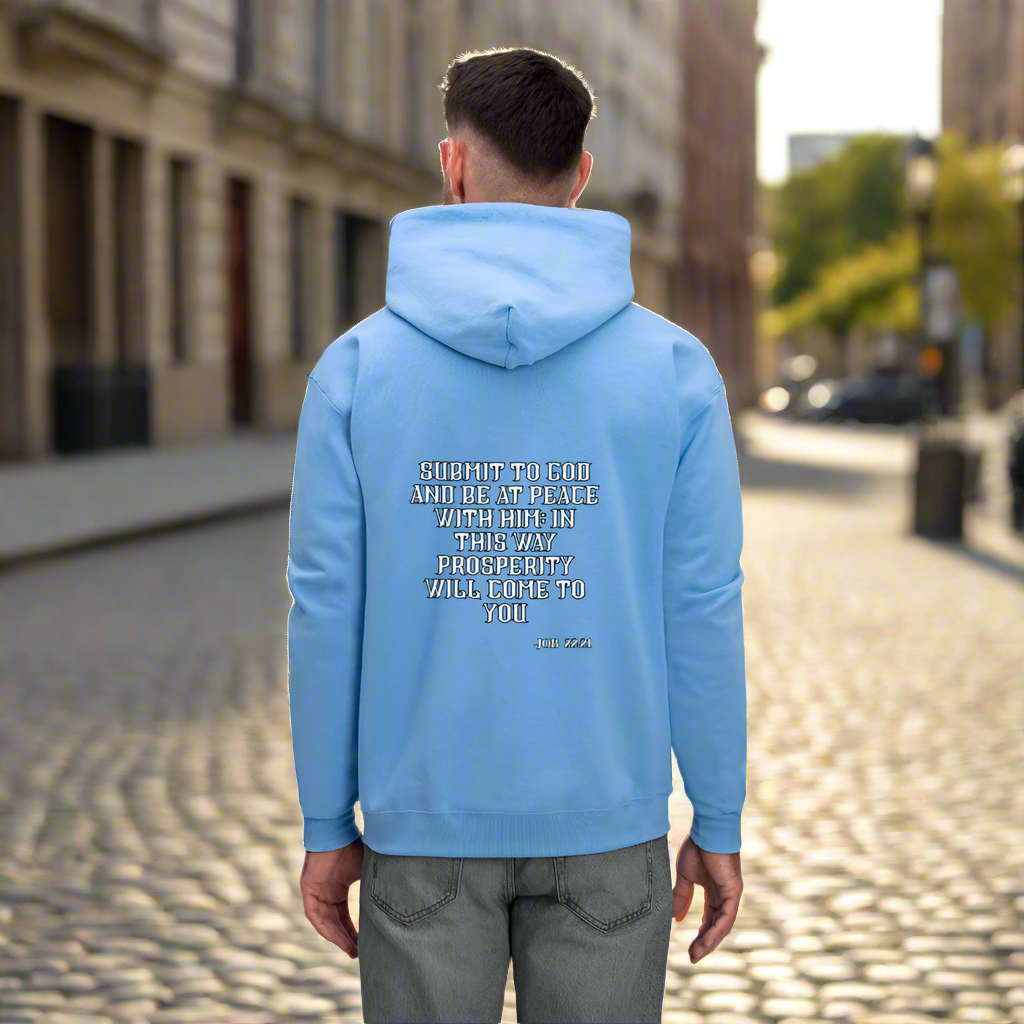 'Submit to God' Carolina Blue Hoodie Strive Collection - carolina blue
