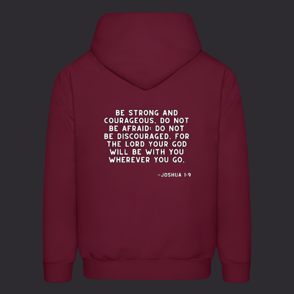 'Be Strong and Courageous' Burgundy Hoodie Strive Collection - burgundy