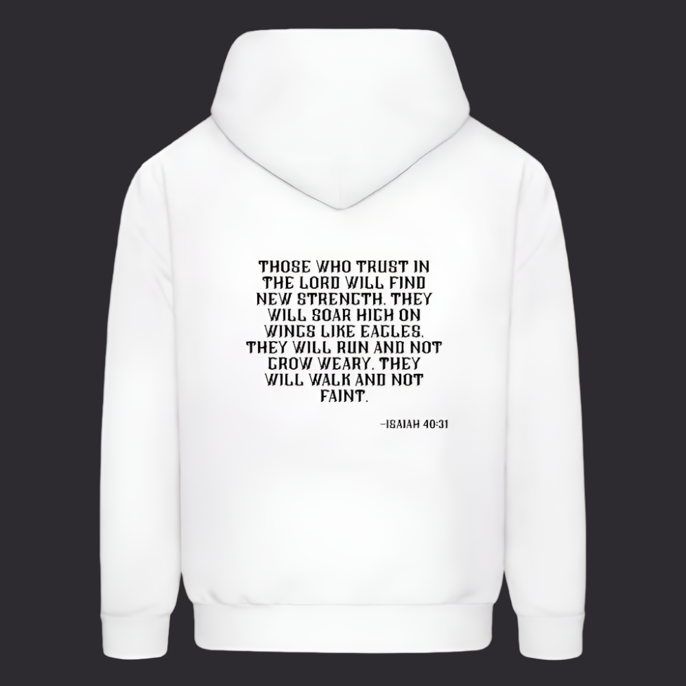 'Trust in the Lord' Classic White Hoodie Strive Collection - white