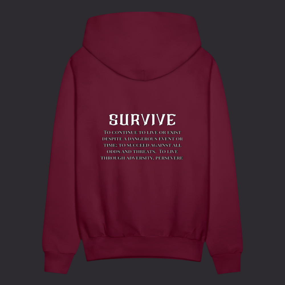 Boyz N The Hoodies Burgundy Survive Hoodie - burgundy