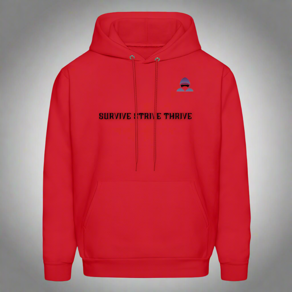 Boyz N The Hoodies Motto White Hoodie Classic Design - red