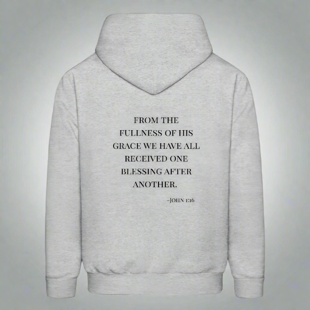 'Fullness of his Grace' Classic Gray Hoodie Thrive Collection - heather gray