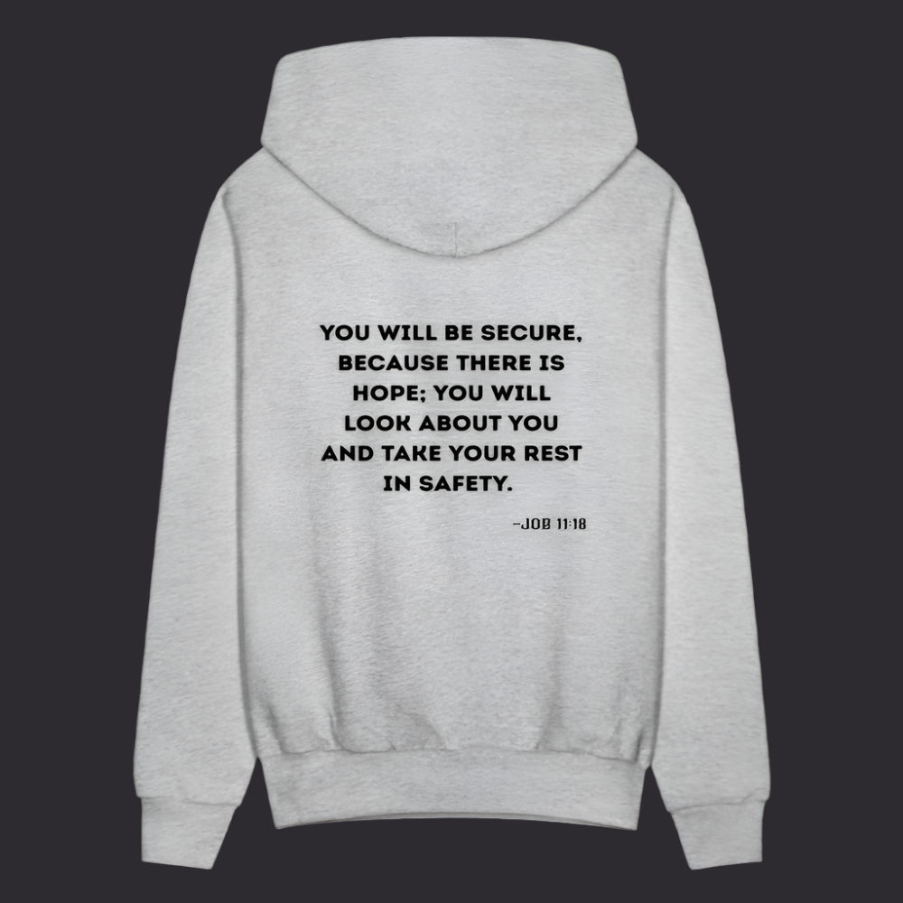 'You will be secure' Classic Gray Hoodie Strive Collection - heather gray
