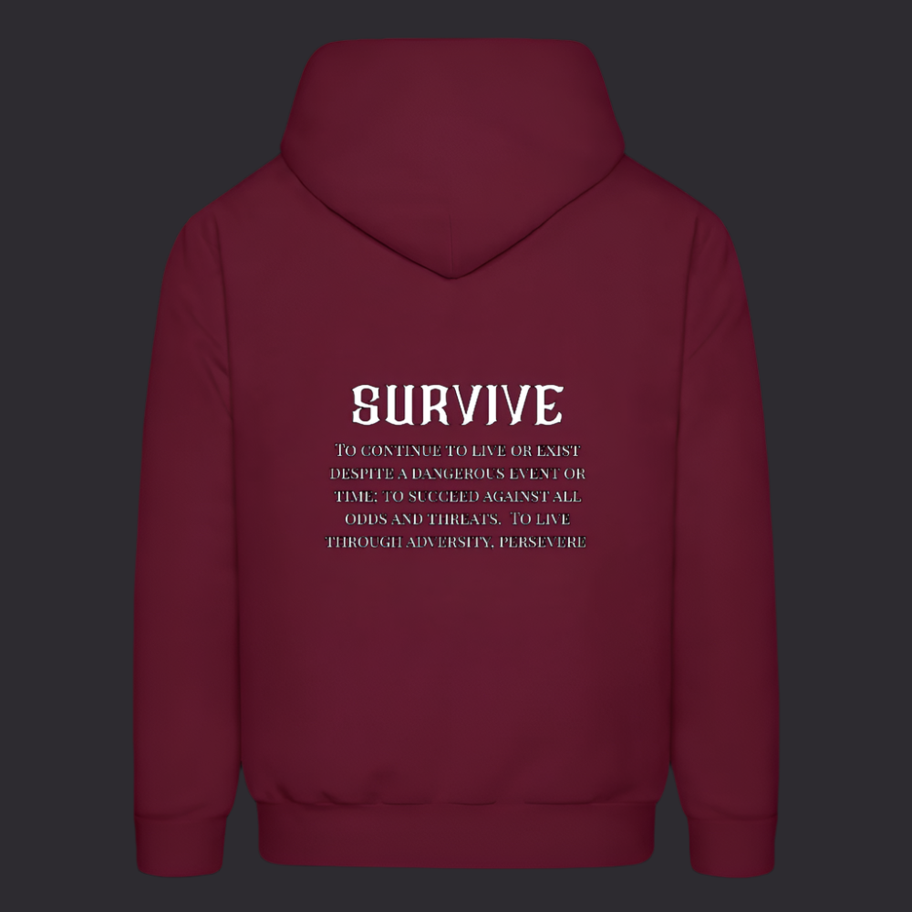 Boyz N The Hoodies Burgundy Survive Hoodie - burgundy