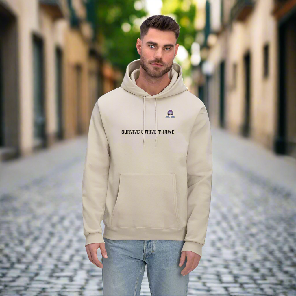 Boyz N The Hoodies Motto Sand Color Hoodie with Classic Design - Sand