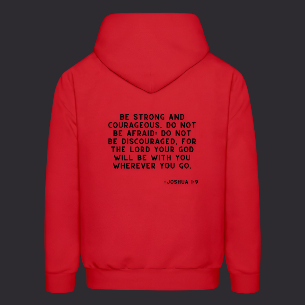 'Be Strong and Courageous' Classic Red Hoodie Strive Collection - red