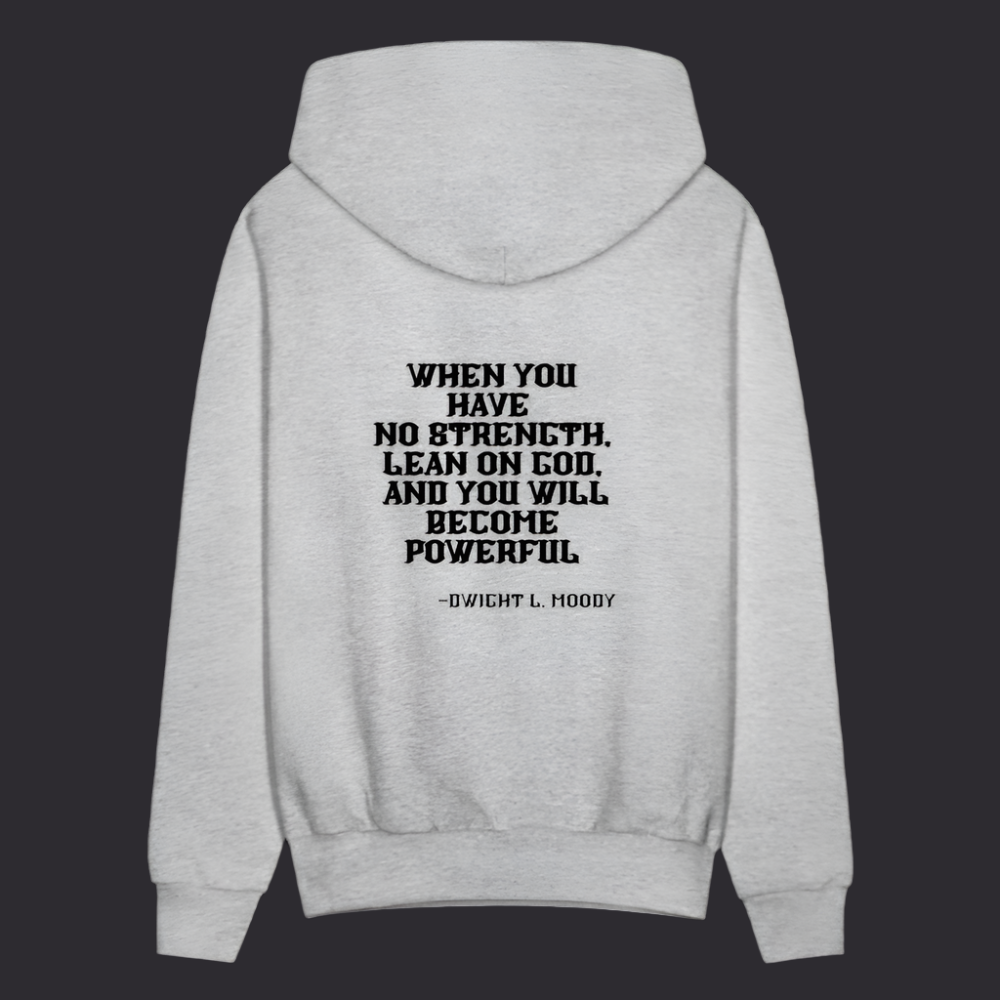 'Lean on God' Classic Gray Hoodies Survive Collection - heather gray