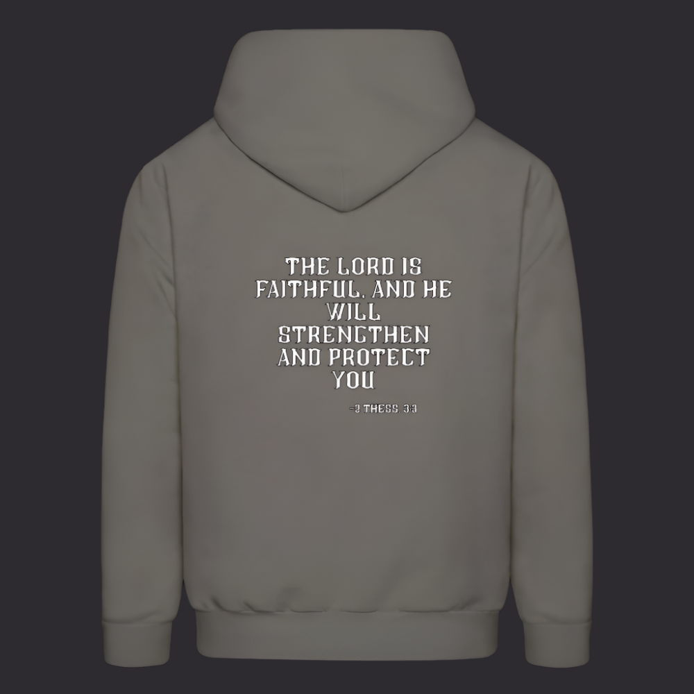 'The Lord Is Faithful' Asphalt Gray Hoodie Survive Collection - asphalt gray