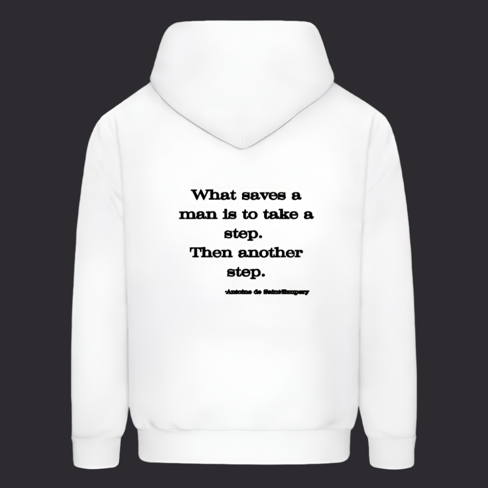 'What saves a man' White Hoodie Survive Collection - white