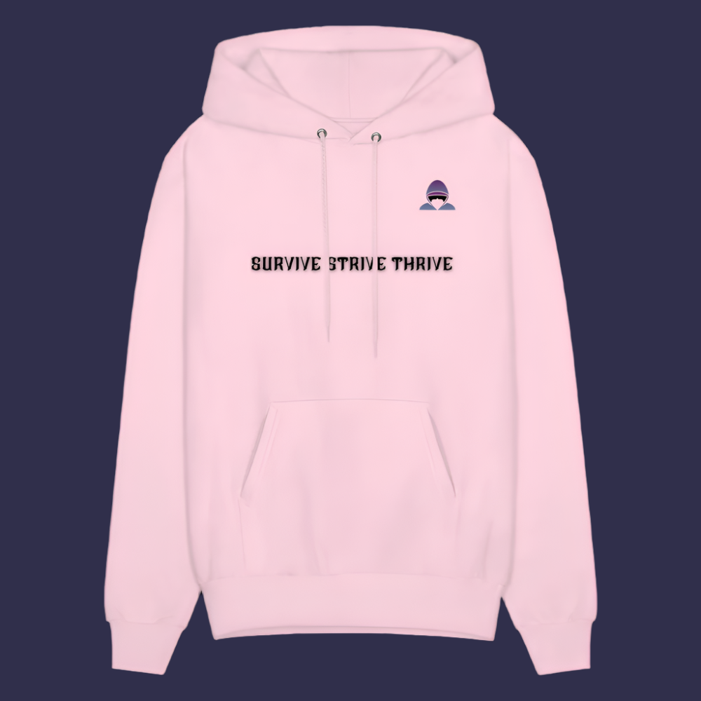 Boyz N The Hoodies Motto Pink Hoodie with Classic Design - pale pink