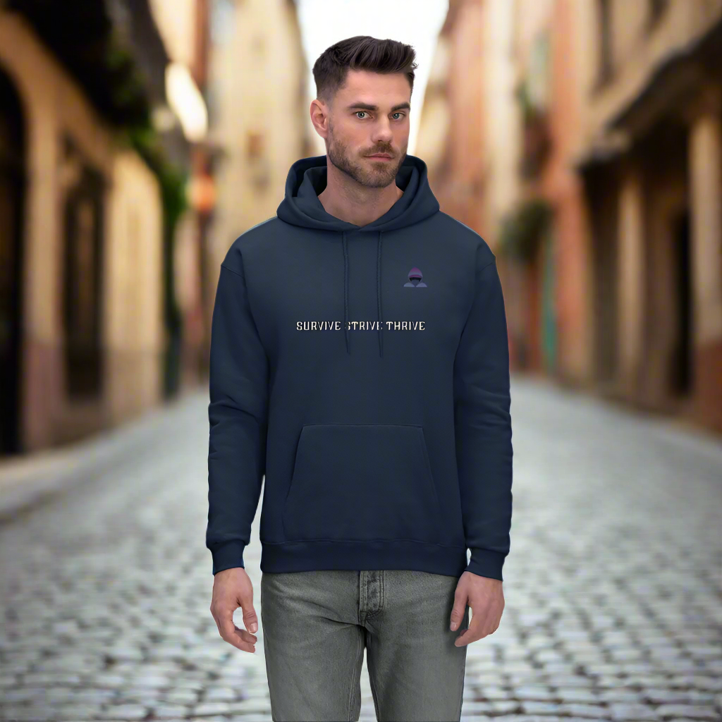 Boyz N The Hoodies Motto Navy Blue Hoodie Classic Design - navy