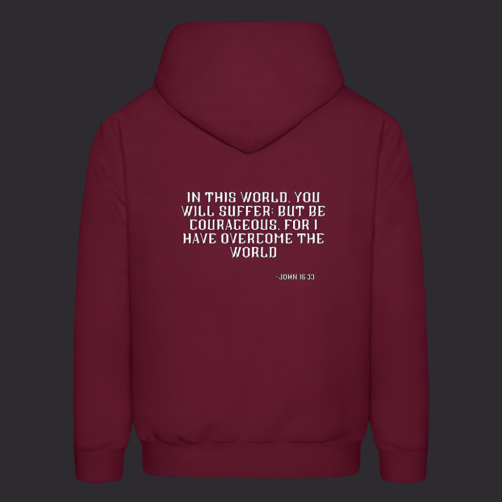'Be Courageous' Burgundy Hoodie Survive Collection - burgundy