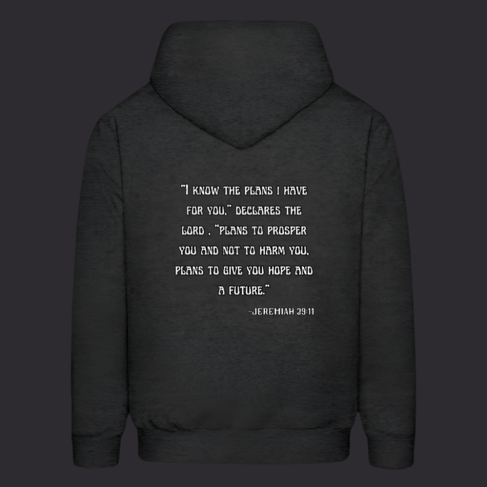 'I know the plans' Charcoal Gray Hoodie Thrive Collection - charcoal grey