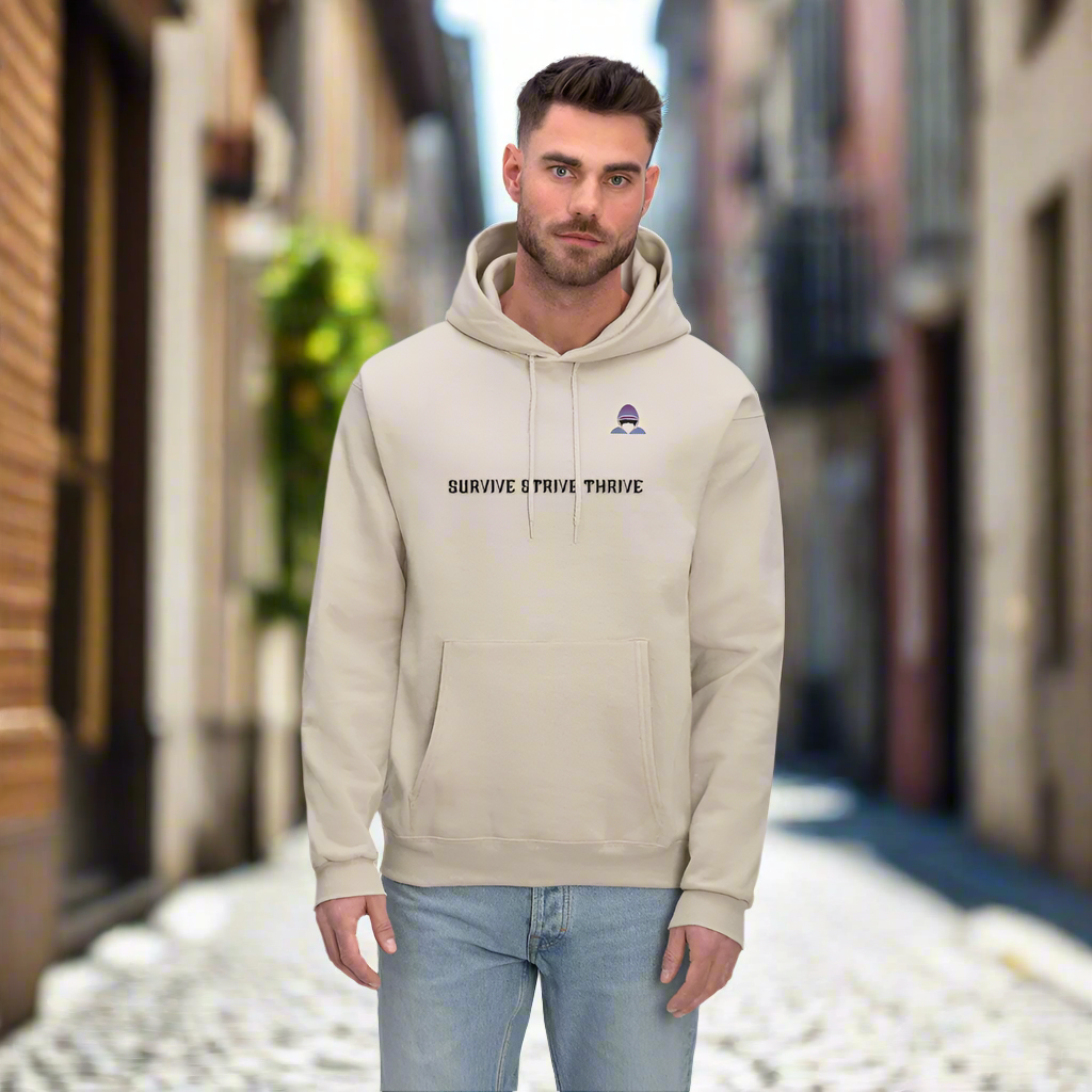 Boyz N The Hoodies Motto Sand Color Hoodie with Classic Design - Sand