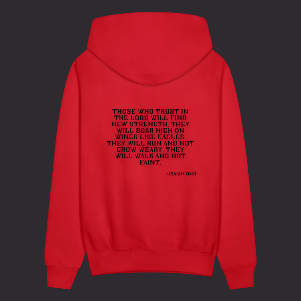 'Trust in the Lord' Classic Red Hoodie Strive Collection - red