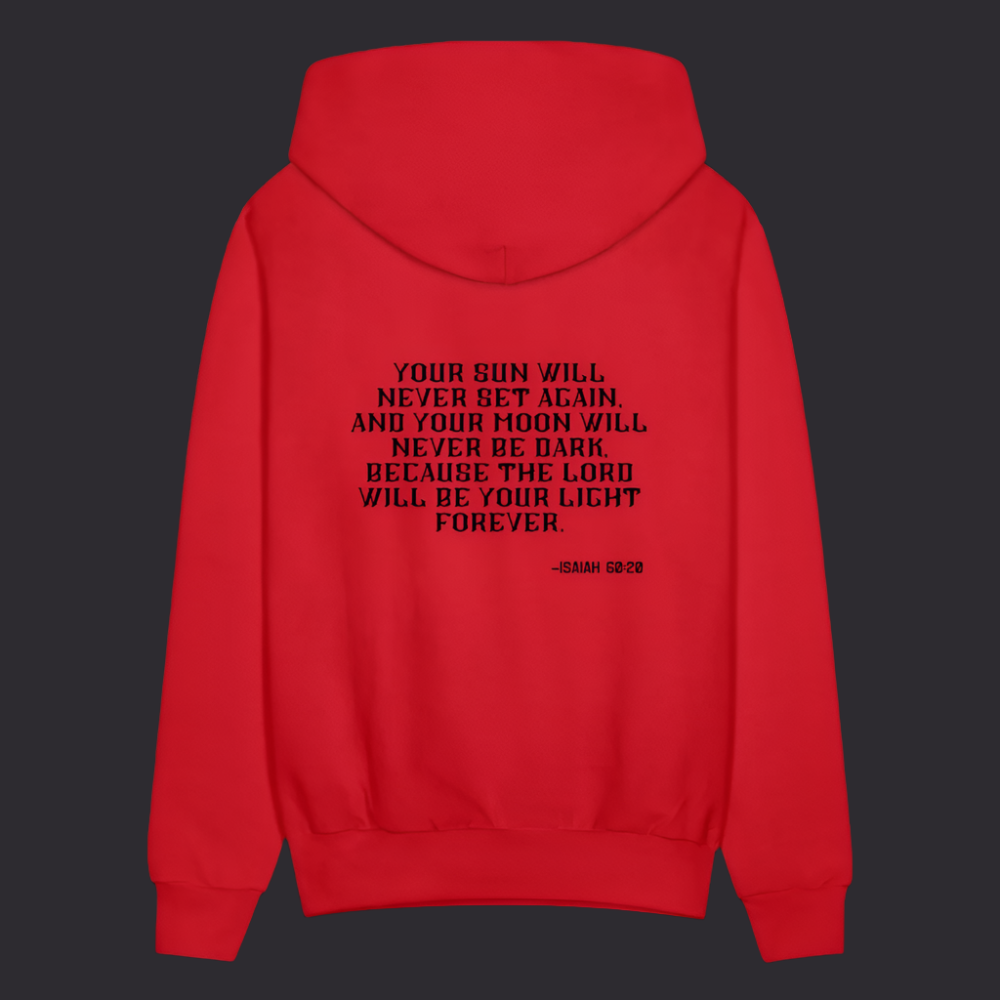 'Your sun will never set' Classic Red Hoodie Thrive Collection - red