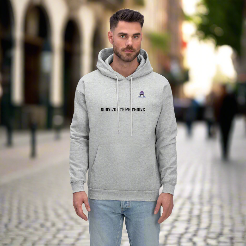 Boyz N The Hoodies Motto Sand Color Hoodie with Classic Design - heather gray