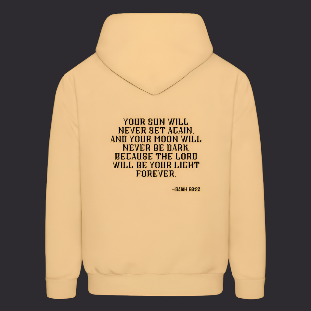 'Your sun will never set' Light Gold Hoodie Thrive Collection - light gold 