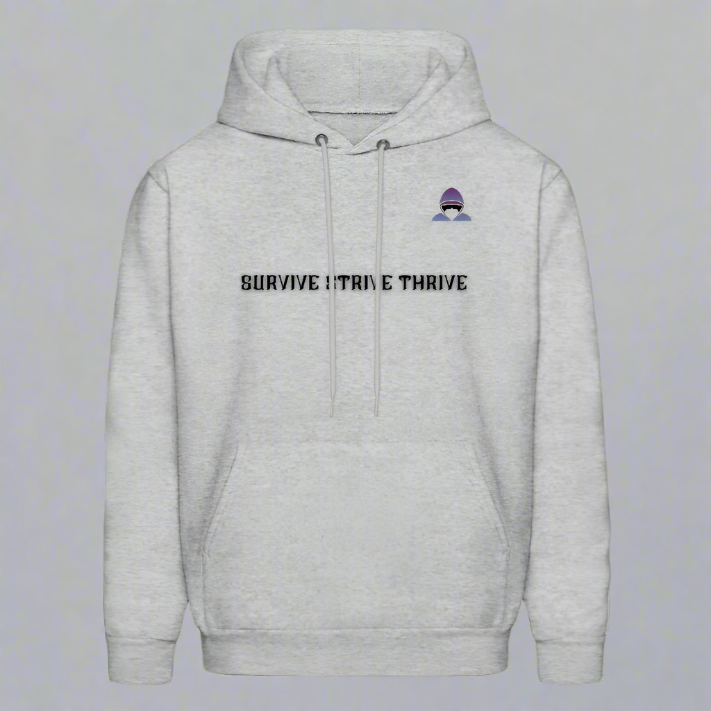 Boyz N The Hoodies Motto Sand Color Hoodie with Classic Design - heather gray