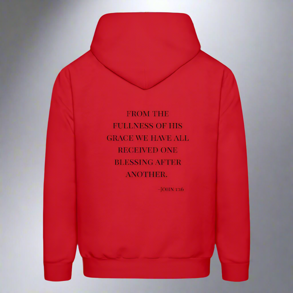 'Fullness of his Grace' Classic Red Hoodie Thrive Collection - red