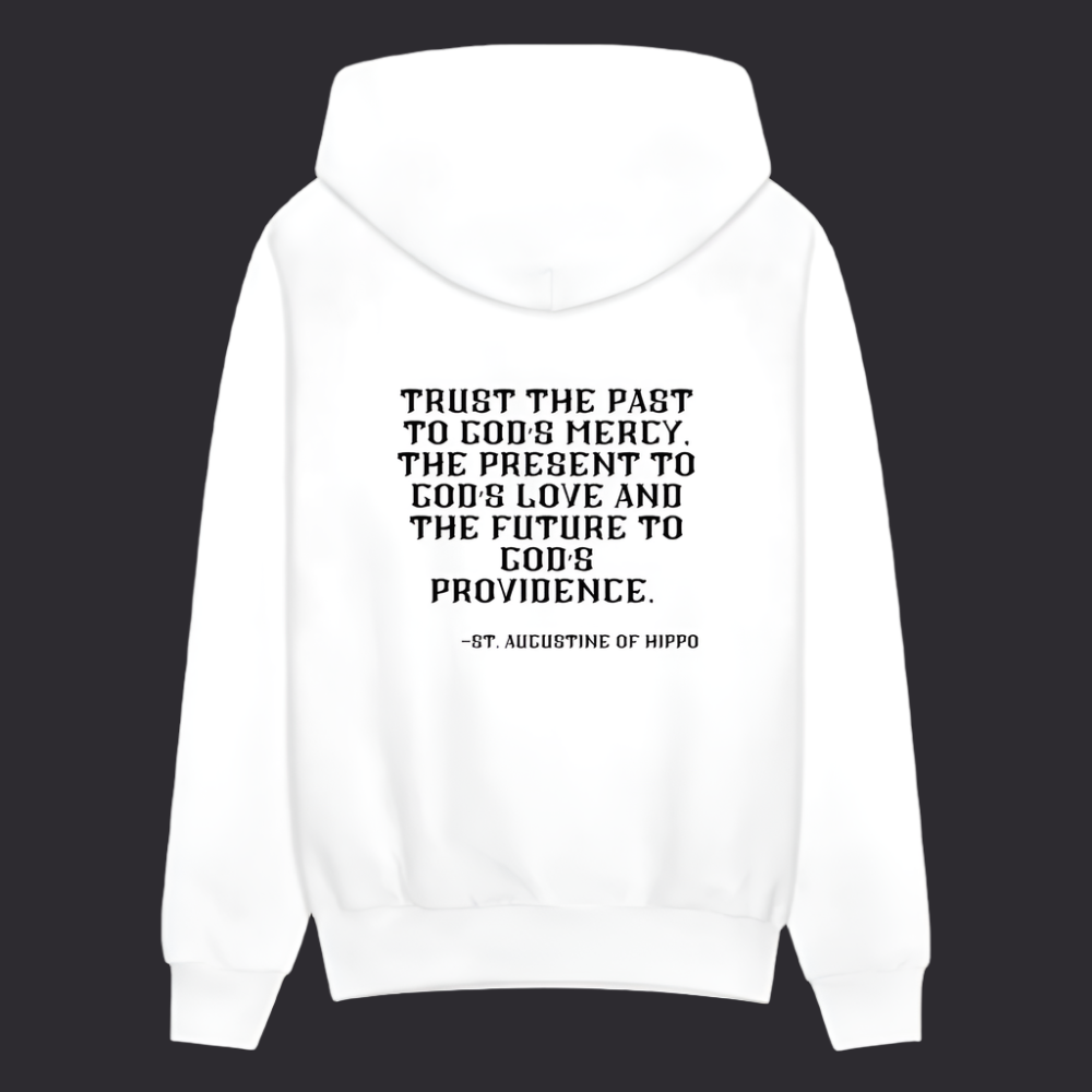 'Trust the Past' Classic White Hoodie Thrive Collection - white