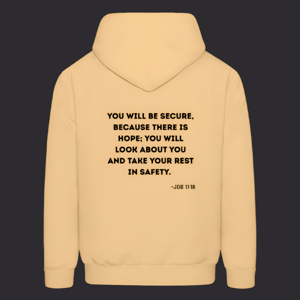 'You will be secure' Light Gold Hoodie Strive Collection - light gold 