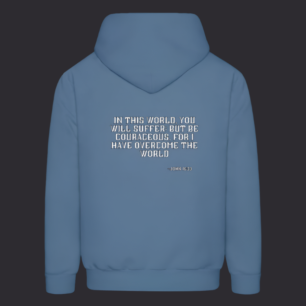 'Be Courageous' Denim Blue Hoodie Survive Collection - denim blue
