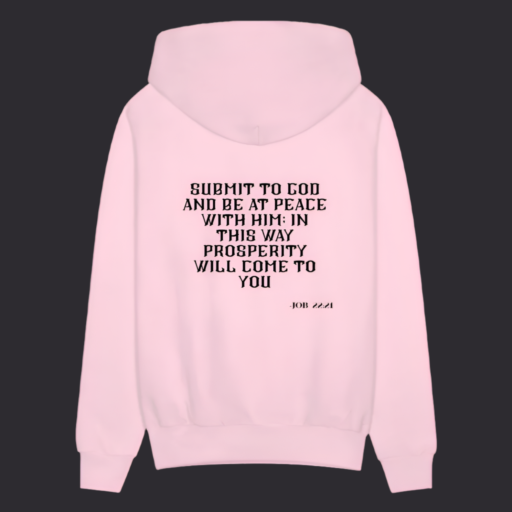 'Submit to God' Pink Hoodie Strive Collection - pale pink