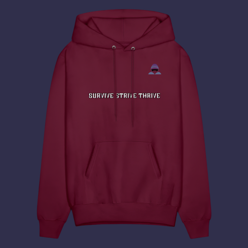 Boyz N The Hoodies Motto Burgundy Hoodie Classic Design - burgundy
