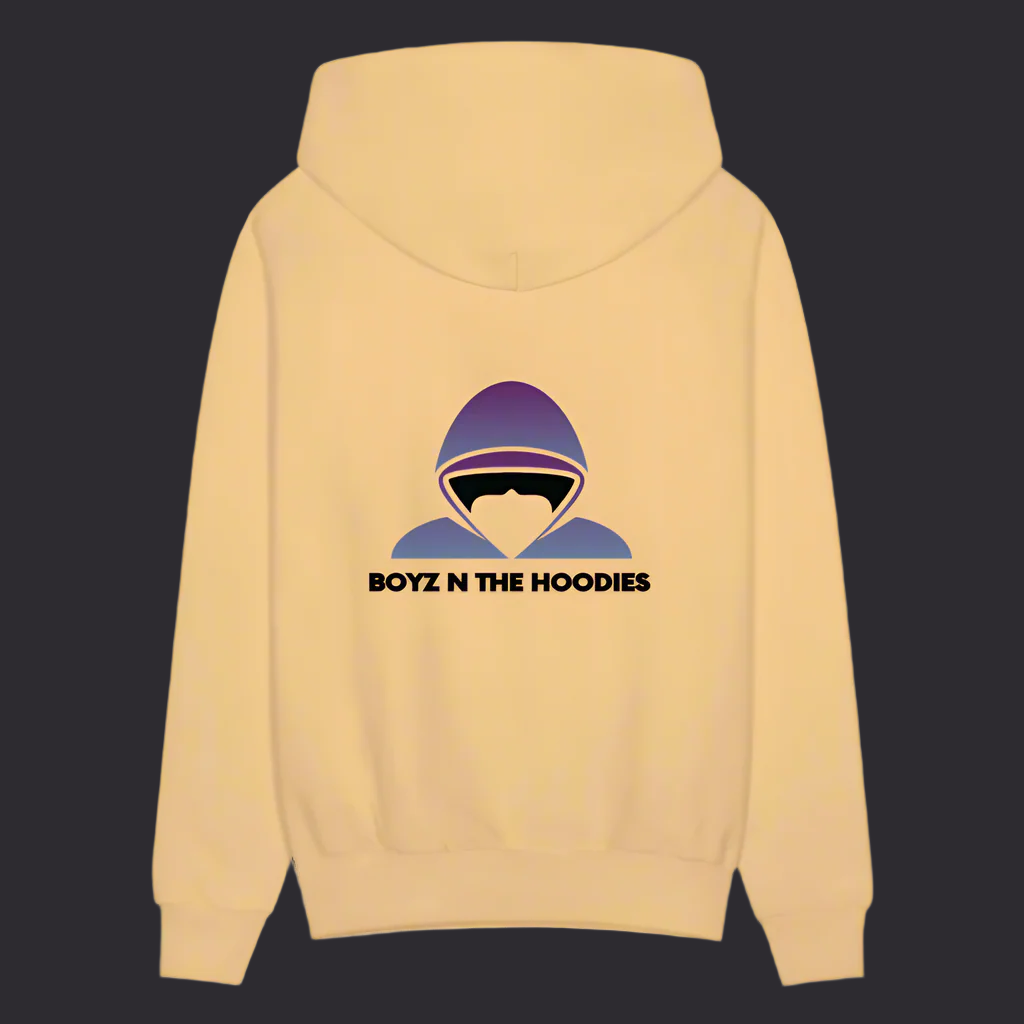 Light Gold Hoodie w/classic Boyz N The Hoodies Design - light gold 