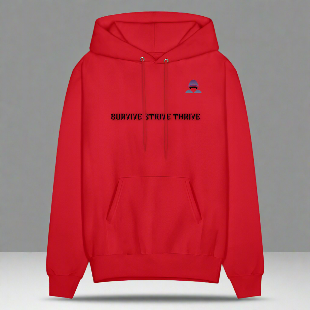 Boyz N The Hoodies Motto White Hoodie Classic Design - red