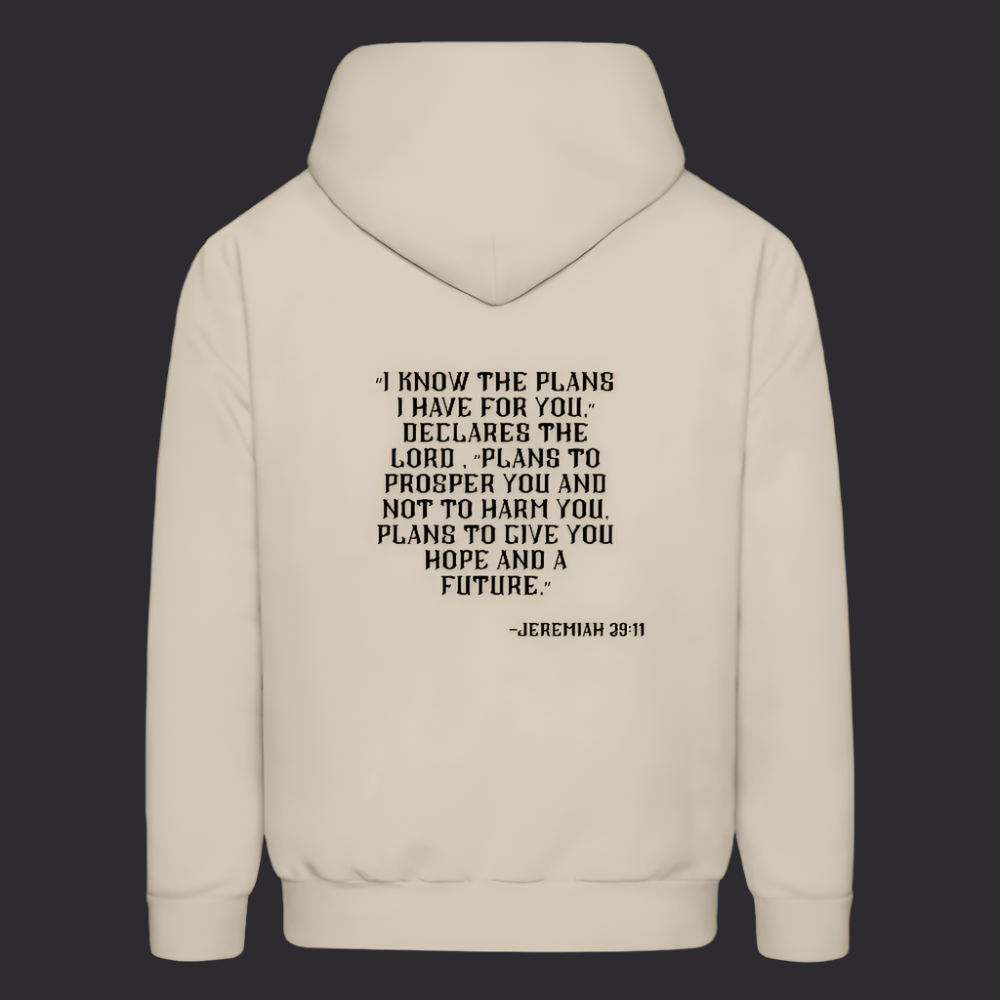 'I know the plans' Sand Color Hoodie Thrive Collection - Sand