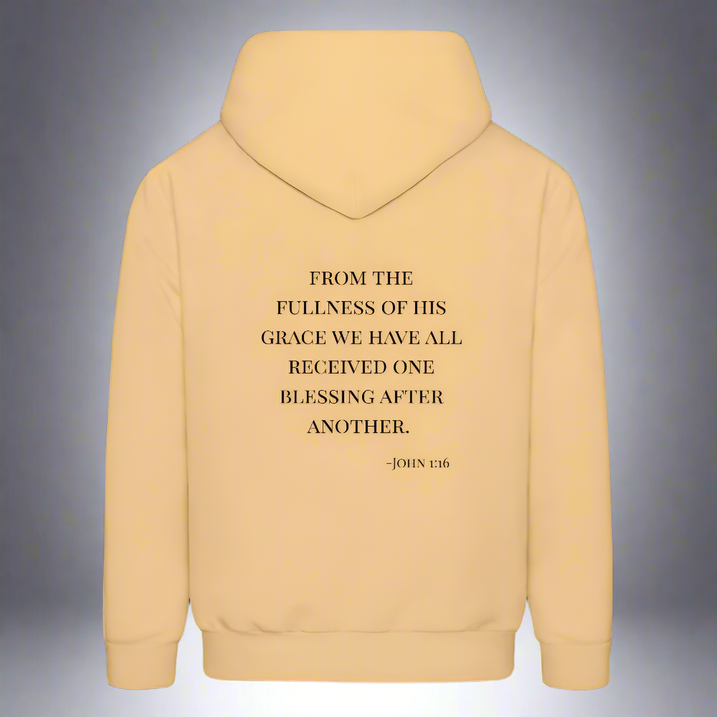 'Fullness of his Grace' Light Gold Hoodie Thrive Collection - light gold 