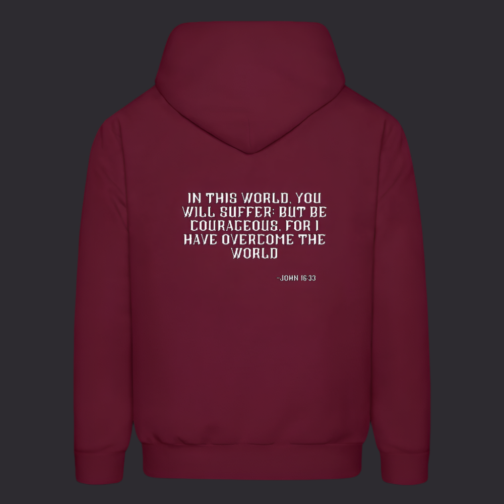 'Be Courageous' Burgundy Hoodie Survive Collection - burgundy