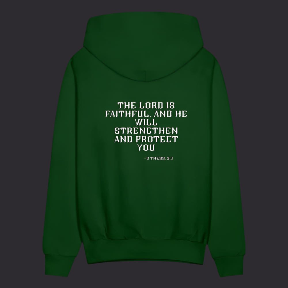 'The Lord Is Faithful' Forest Green Hoodie Survive Collection - forest green