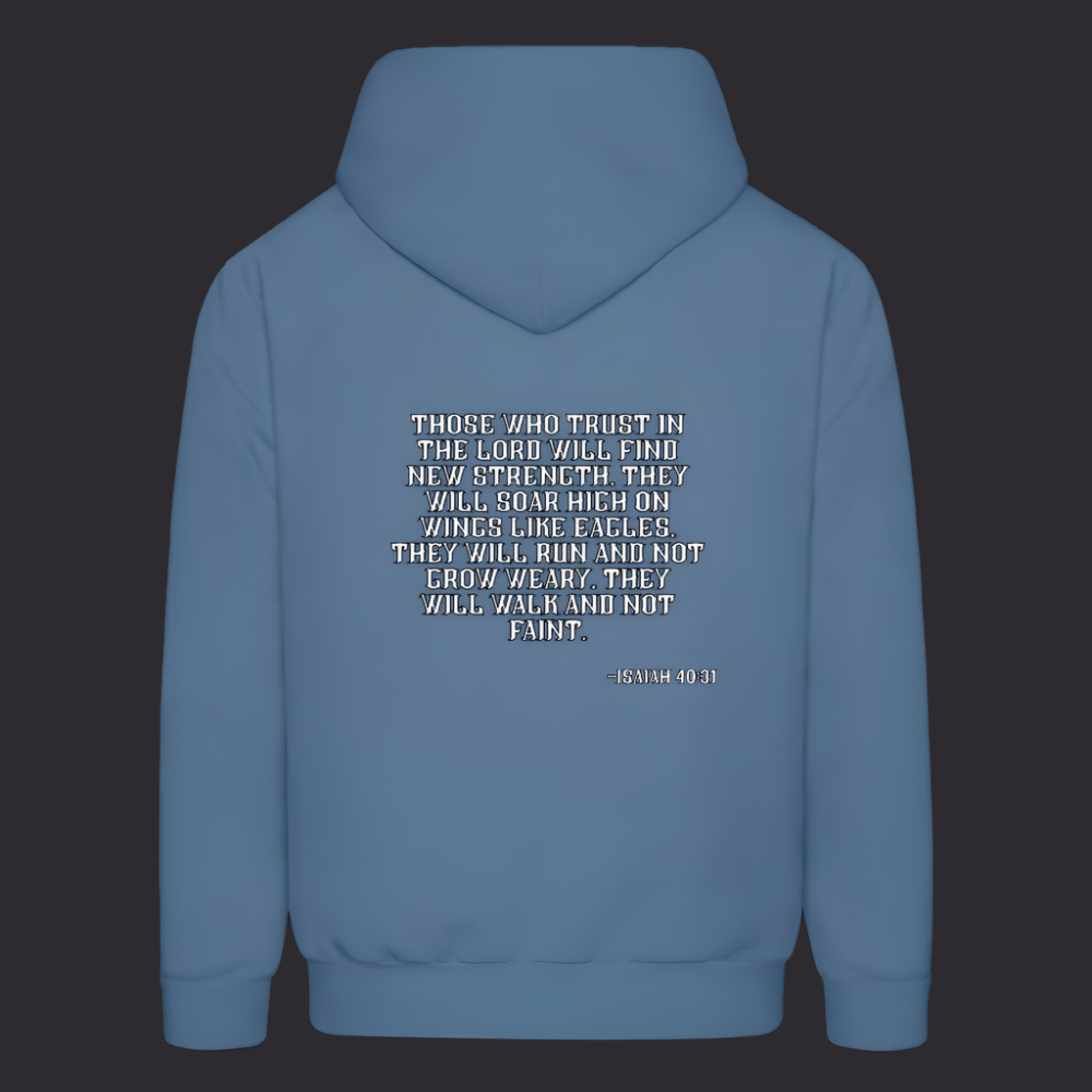 'Trust in the Lord' Denim Blue Hoodie Strive Collection - denim blue