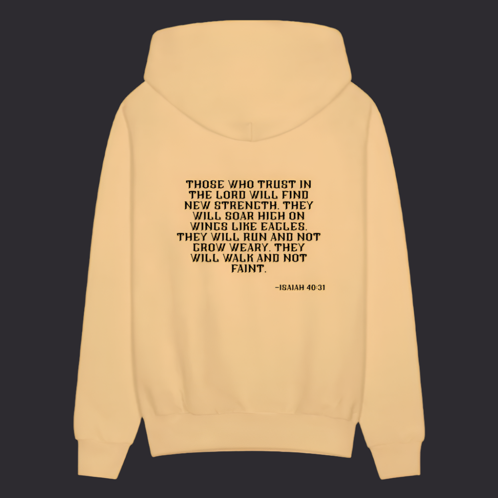 'Trust in the Lord' Light Gold Hoodie Strive Collection - light gold 