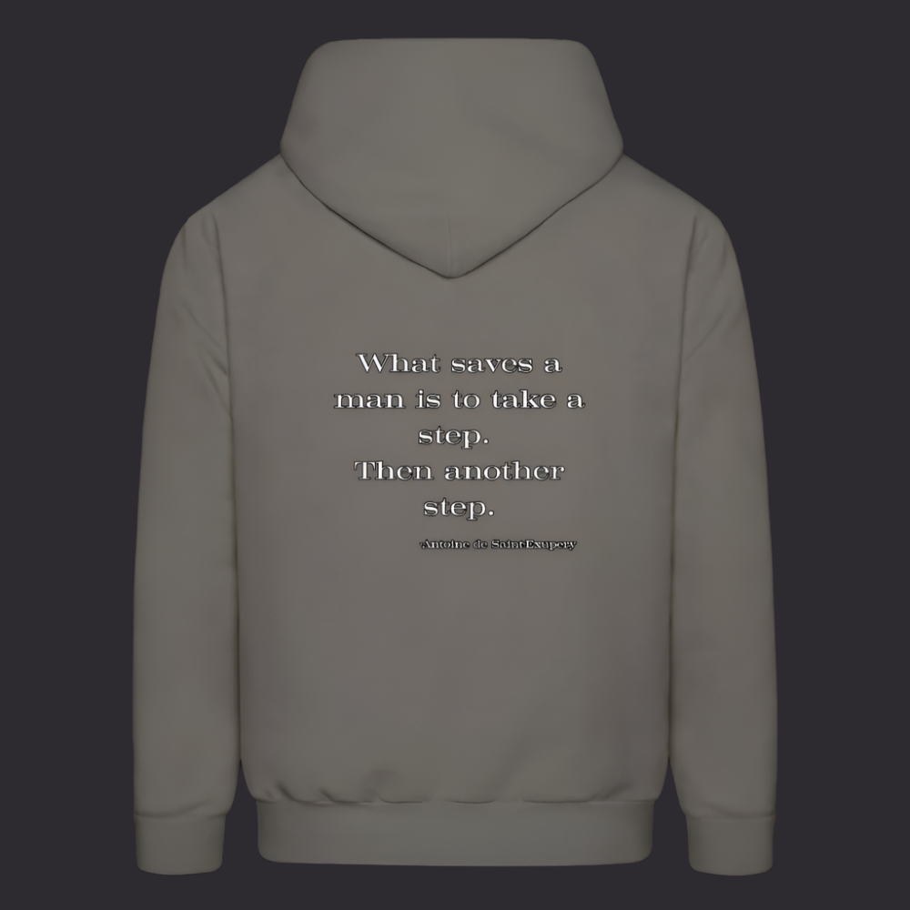 'What saves a man' Asphalt Gray Hoodie Survive Collection - asphalt gray